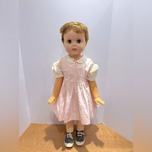 Vintage 30 inch stamped American Made 1960 Toodles Doll Non-walker